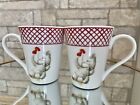 New ListingRooster Mugs Set of 2 by Home Essentials 4.5” Red/ White Basic Porcelain