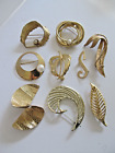 Vintage Brooch Lot Gold Tone Metal Brooches