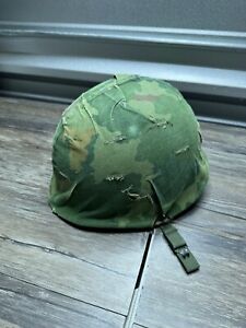 Original Vietnam U.S. Army Paratrooper Helmet M1 Mitchell Camo Cover & Liner