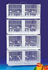 LARGE 4-Combo Stackable Breeding Bird Cages Nest Box Doors With Center Dividers