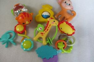 Baby Toys Lot Fisher Price Bright Starts Infantino 8 Pc Jungle Zoo Animal Theme