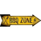 BBQ Zone Novelty Metal Arrow Sign 17