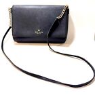 Kate Spade New York  Crossbody Black Textured Leather Bag Gold Chain Gift Mom
