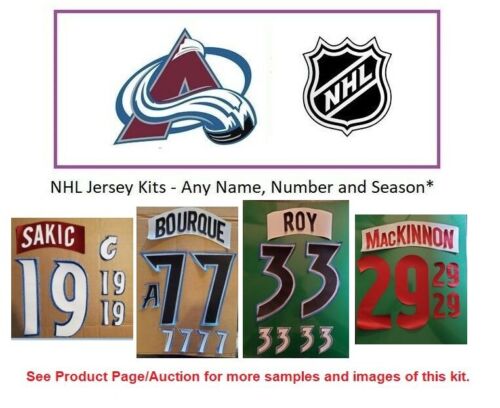 NHL Colorado Avalanche Lettering Custom ANY YR Name Number UNSEWN Kit for Jersey