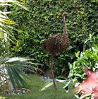 Peaking Ostrich Garden Statue Bird Sculpture Metal Outdoor Yard Pond Brown Decor