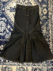 Bisou Bisou Mermaid Skirt Size 8 Vintage Y2K Black Denim Front Tie Flare Tulip