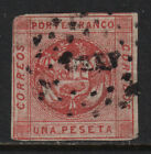 Peru 1858 1peseta red Sc 8 with Small  Margins Used