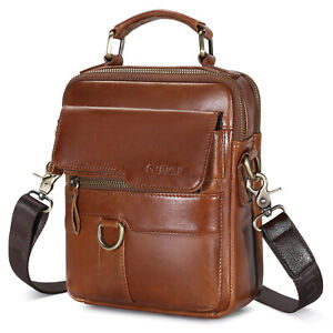 BAIGIO Men's Genuine Leather Shoulder Bag Messenger Briefcase CrossBody Handbag