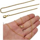 Solid 18K Yellow Gold Filled Italian 22 inch 1mm thin Cable Chain Necklace R146G
