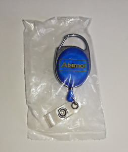 Alamo Car Rentals Metal Yellow & Blue Logo Keychain - New in Original Packaging