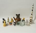 Lot of 13 Vintage Ceramic White Kitten Cat Figurines Lot