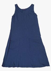 FRESH PRODUCE XLarge Moonlight BLUE DRAPE Cotton Jersey Tank Dress $65 NWD XL