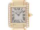 Cartier Ladies watch Tank Francaise diamond bezel quartz #D057