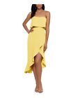 XSCAPE Womens Yellow Mermaid-style Hem Sleeveless Midi Dress Petites 6P