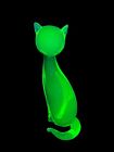 Uranium Glass Vaseline Murano Cat