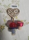 Heart Top Wine Bottle Stoppers Lot Of 2 Barware Brass Red Entertainment Tools