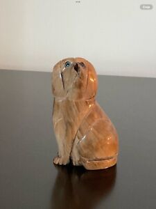 Cute Handmade 3 Inch Dog Hand Carved from Water Buffalo Horn