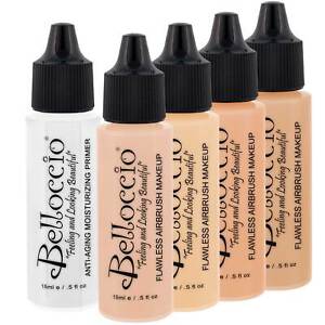 Belloccio FAIR Airbrush Makeup FOUNDATION SET Light Shade Tone Face Cosmetic Kit