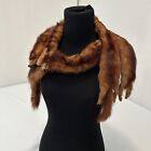 Vintage 5 Red Fox Pelt Stole Collar Tailed Paws Heads MCM