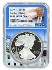 2020 S 1oz Silver Eagle Proof NGC PF69 UC - First Day - Trump White House Core