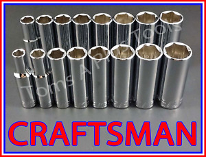 CRAFTSMAN HAND TOOLS 16pc Deep 3/8 SAE METRIC MM 6pt ratchet wrench socket set