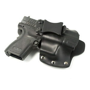 IWB Hybrid Holster compatible with Glock handguns - Kydex & Leather Single Clip