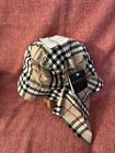 Burberry Reversible Bucket Hat Solid/Plaid SIZE XL NWT