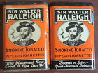 Lot of 2 Pocket Size VINTAGE SIR WALTER RALEIGH SMOKING TOBACCO TIN CANs EMPTY