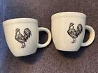 Rooster Harry and David Coffee Mugs Set Of 2 Black And White 16 Oz