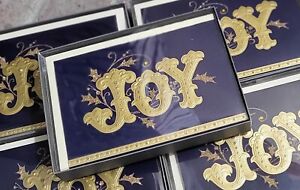 5 BOXES Hallmark Holiday Cards, Embossed Gold Joy (12 Cards and 13 Envelopes)
