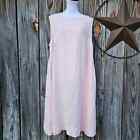 J. Jill Love Linen Dress 3X Pastel Pink Sleeveless Crochet Pockets Plus Size EUC