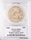 1986 $50 1oz Gold American Eagle PCGS MS69 - Michael Reagan Signature