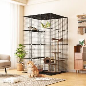 Large Cat Cage DIY Cat Playpen Indoor Metal Wire Kennel for Rabbit Small Animal