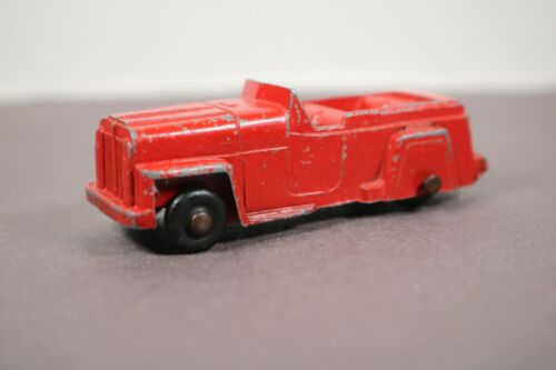 Vintage Tootsie Toy Red Jeepster Diecast Metal