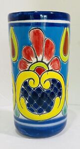 New ListingVintage Mexico Talavera Hand Painted Red Pottery Bud Vase Folk Art Southwest