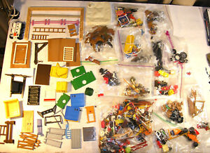 Huge Lot of Playmobil Parts: Horses, Bldg., Weapons, Tools, Fence, Hard-to-Find