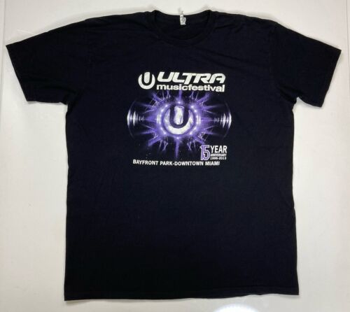 Ultra Music Festival 2013 Miami Graphic T-shirt Men XL Black 15 Year Anniversary