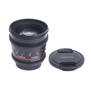Canon Rokinon 50mm T1.5 Cine AS UMC Manual Focus EF Mount Lens DS50M-C