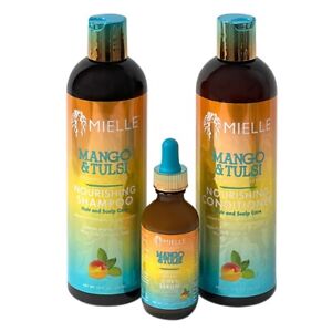 NEW Mielle Organics - Mango & Tulsi Collection - Hair Care Bundle Full Set - 3pc