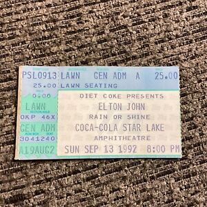 ELTON JOHN Ticket Stub - 13 September 1992 - “THE ONE TOUR” - Pittsburgh, PA - 1