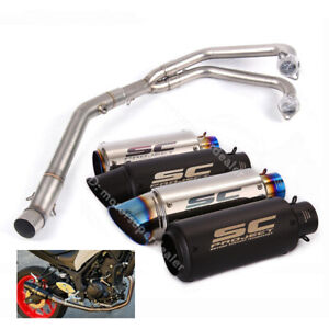 For Yamaha YZF R3 2015-2023 MT-03 Whole System Black Muffler Exhaust Header Pipe (For: 2020 YZF R3)