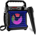 New ListingPortable Karaoke Machine Bluetooth LED Light Speaker + Microphone USB Charging
