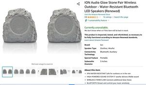 Ion Glow Stone Wireless Rechargeable LED Pair Speakers New