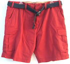 3XL/46W Men's Cargo Shorts-Belt-Foundry Supply Co.-Cortez Red-NWT-Big & Tall