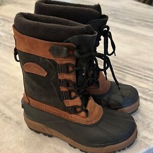Columbia Bugabison Waterproof Insulated Lace Up Winter Boots size 7 Brown Black