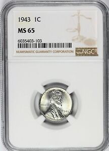1943 Lincoln Cent NGC Certified MS65 - Just Certified From Original BU Rolls!