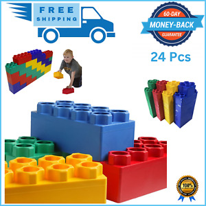 Jumbo Building Blocks for Toddlers 24 Piece Set 3+ Years Large Plastic Stackable