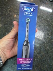 NEW!! Oral-B Pro 100 Battery Power Toothbrush Cross-Action - Black - FREE SHIP!!