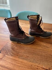 L.L. Bean Brown Shearling Lined Insulated Duck Boots, Women’s Size 7.5