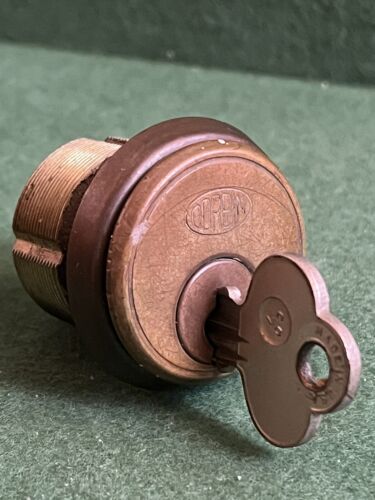 Vintage Brass CORBIN Lock Cylinder with 1 Working Key